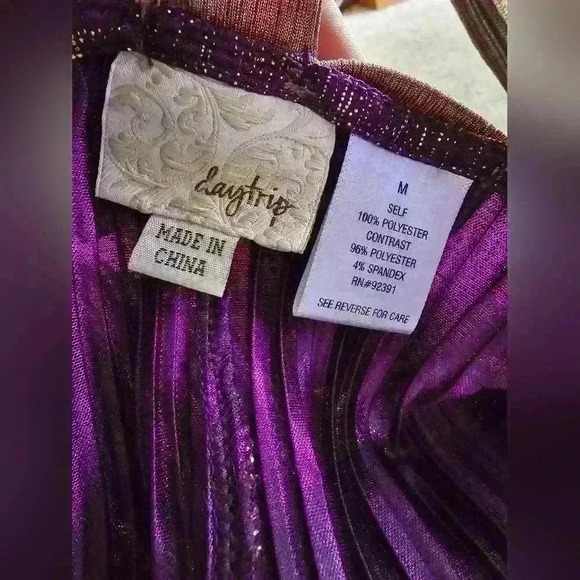 Purple and gold metallic tank top juniors medium - Picture 3 of 3